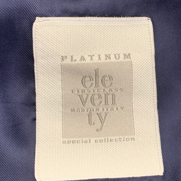 ELEVENTY Size 42 Tan Brown Glenplaid Wool Cashmere Leather Trim Toggle Coat - Picture 7 of 12